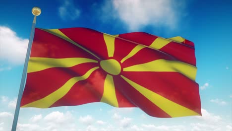 4k bandera muy detallada de macedonia en bucle