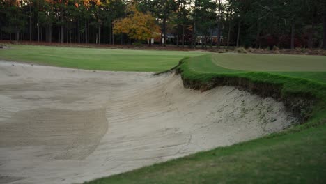 static shot of sand trap on a golf