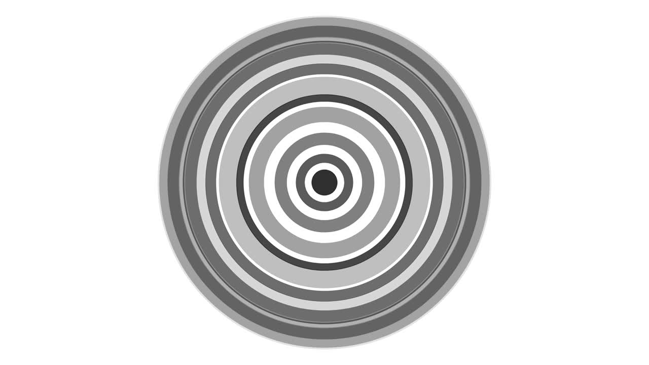 추상적인 cgi 모션 그래픽과 색과 검은색 원으로 애니메이션 된 배경.