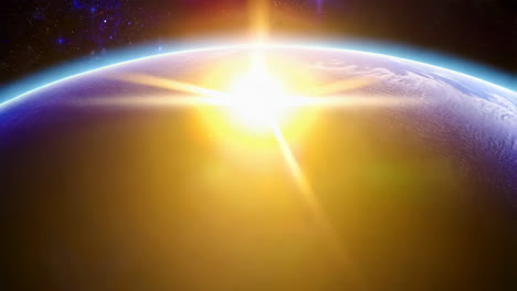 amanecer sobre la tierra desde el espacio