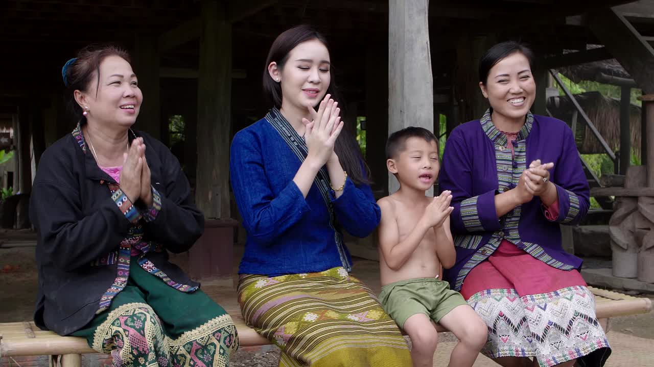 Family Gathering in a Thai Village