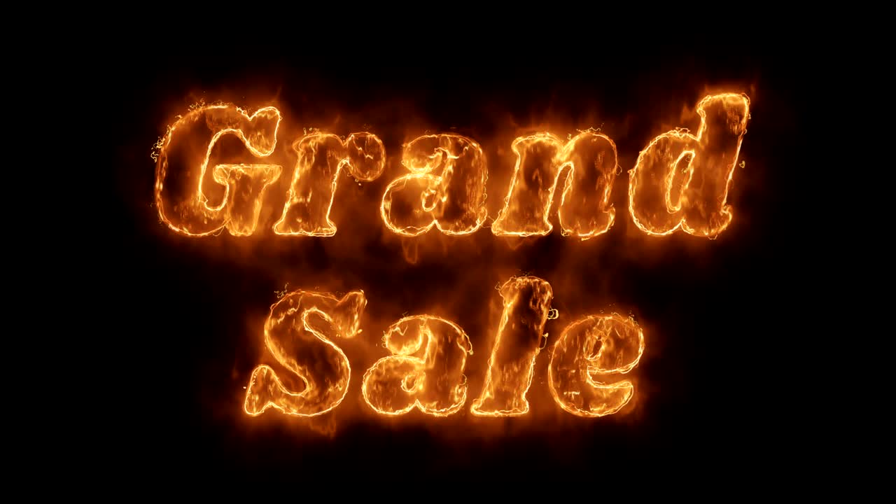 그랜드 세일 워드 핫 애니메이션 불타는 현실적인 불 불꽃 루프