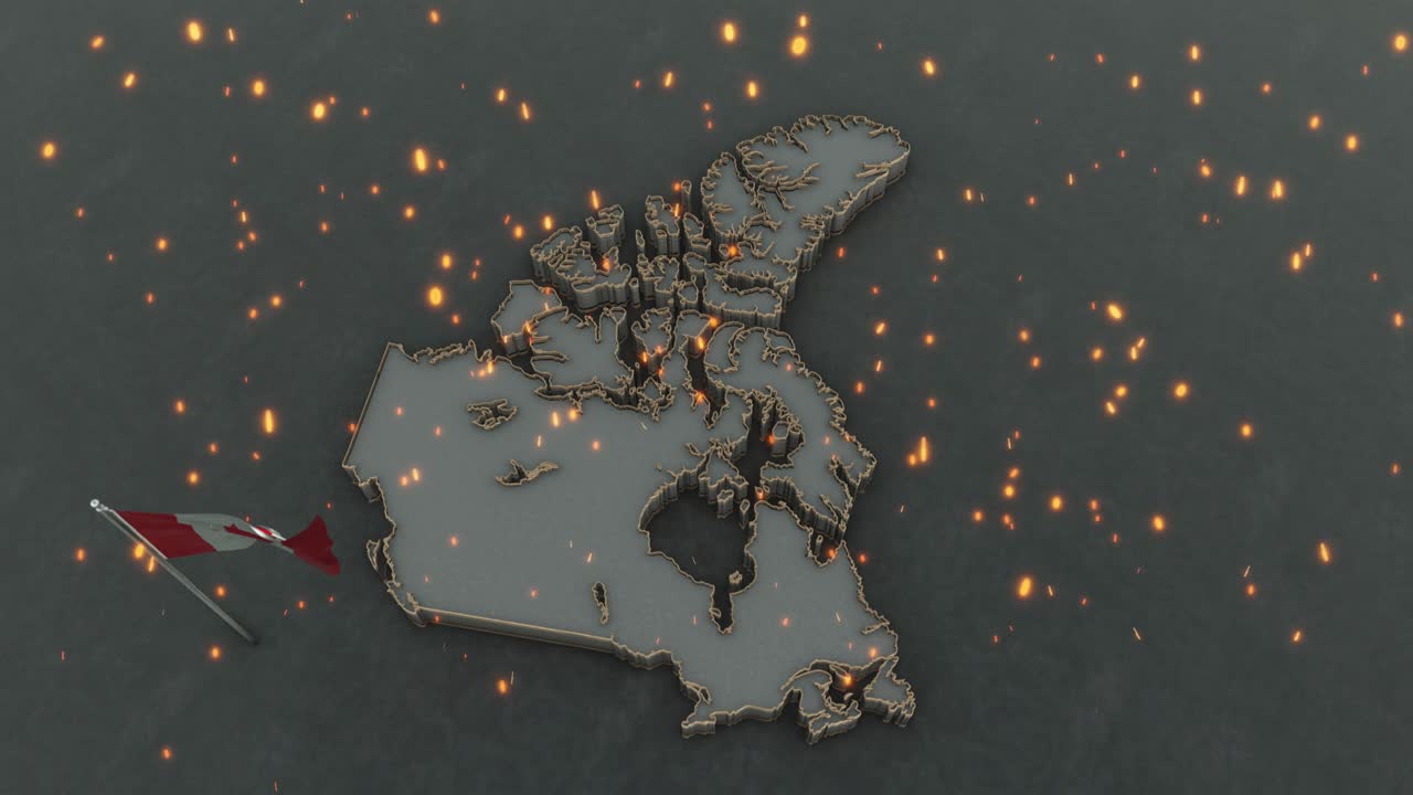 캐나다 지도와 발 배경 4k