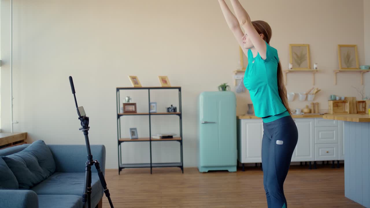 Woman Doing Yoga/Workout at Home