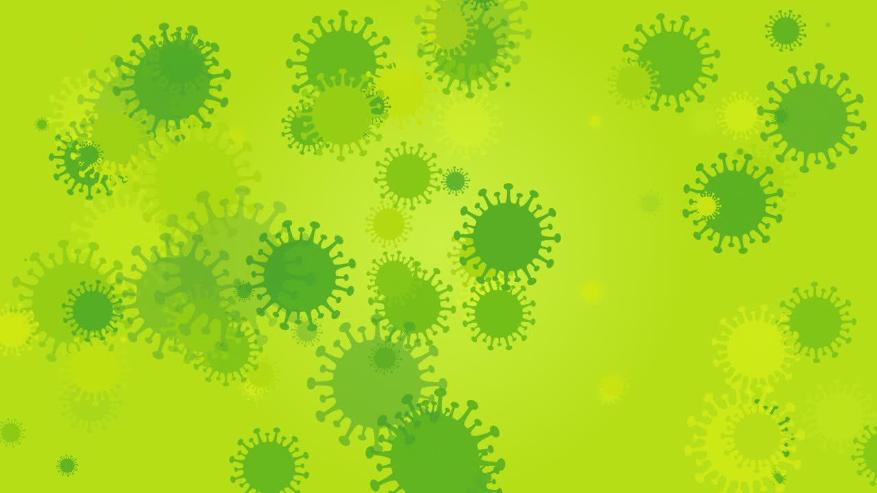 Animazione 4K in loop di un modello astratto di Coronavirus e batteri