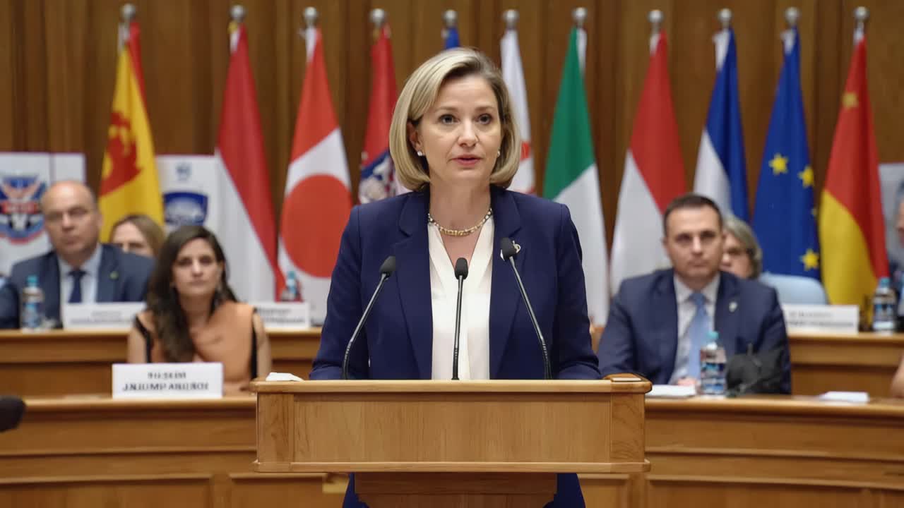 Politician Speaking at International Conference