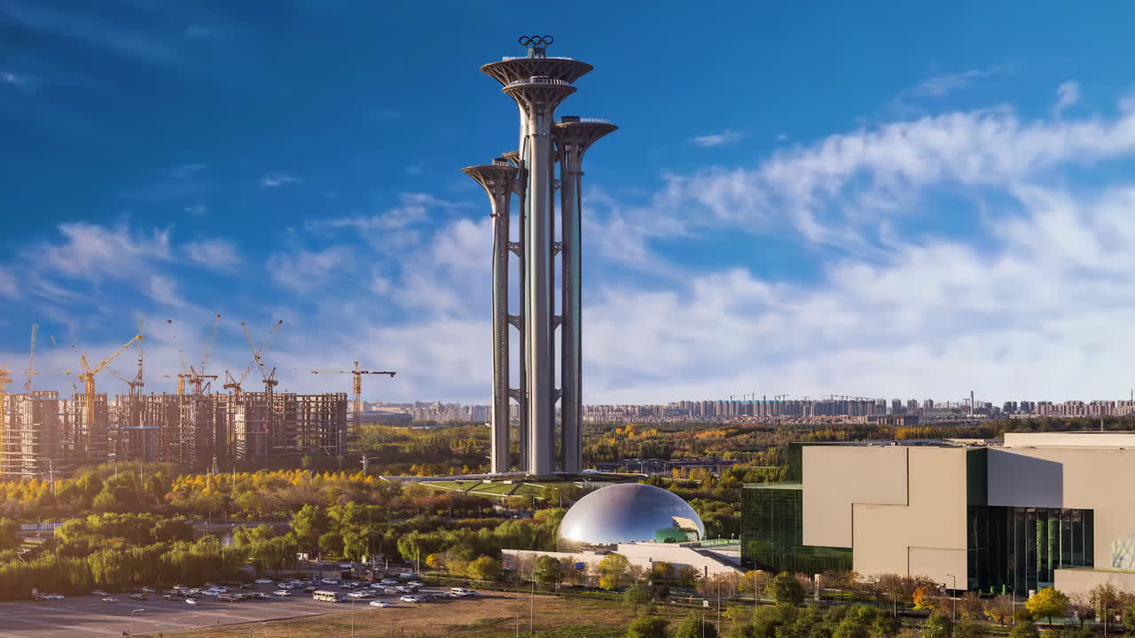 Beautiful landscape of Beijing landmarks ancient Chinese architecture buildings tourist attractions composite ancient background. China Travel Concept.