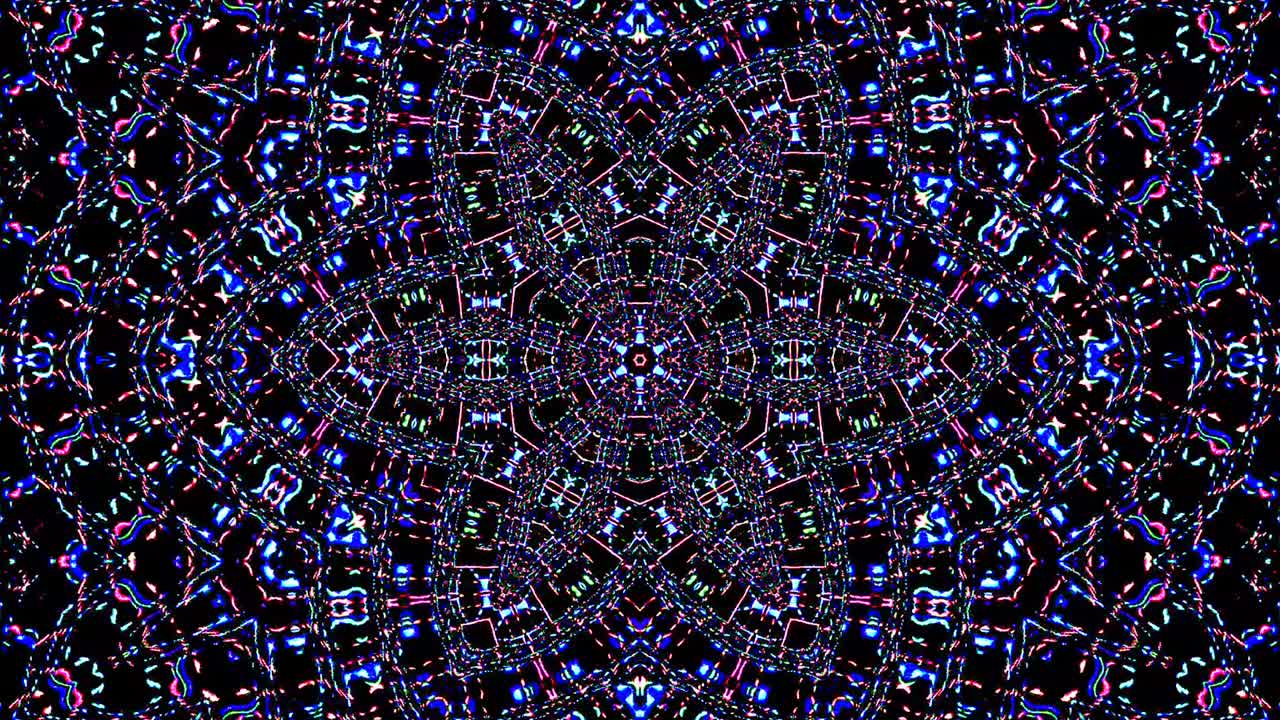 hermoso caleidoscopio abstracto que brilla, una luz radiante que regula los movimientos sutiles