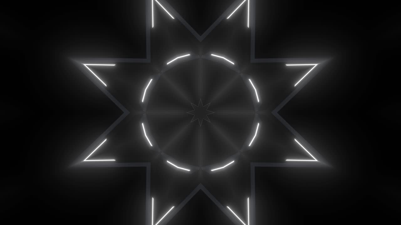 patrón de caleidoscopio de neón abstracto