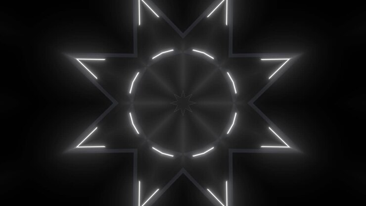 patrón de caleidoscopio de neón abstracto