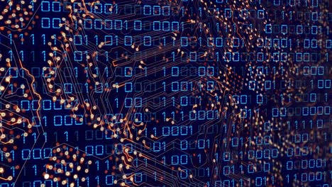 animation of binary code over integrated circuit