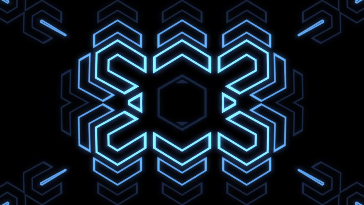 Loop di motivo geometrico astratto al neon blu