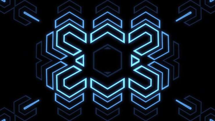 Loop de Padrão Geométrico Abstrato de Neon Azul