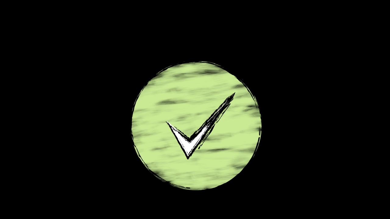 Animated Hand-Drawn Green Checkmark in a Circle