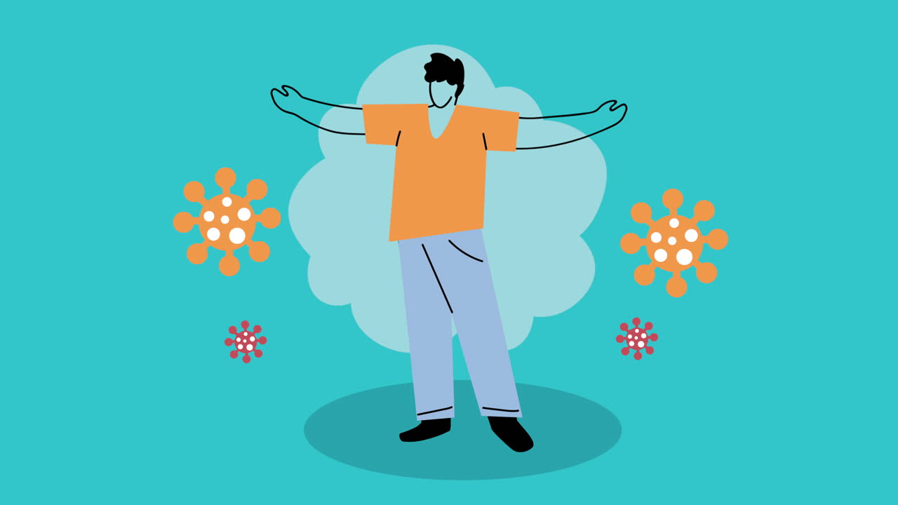 코로나19 팬데 입자를 가진 사람