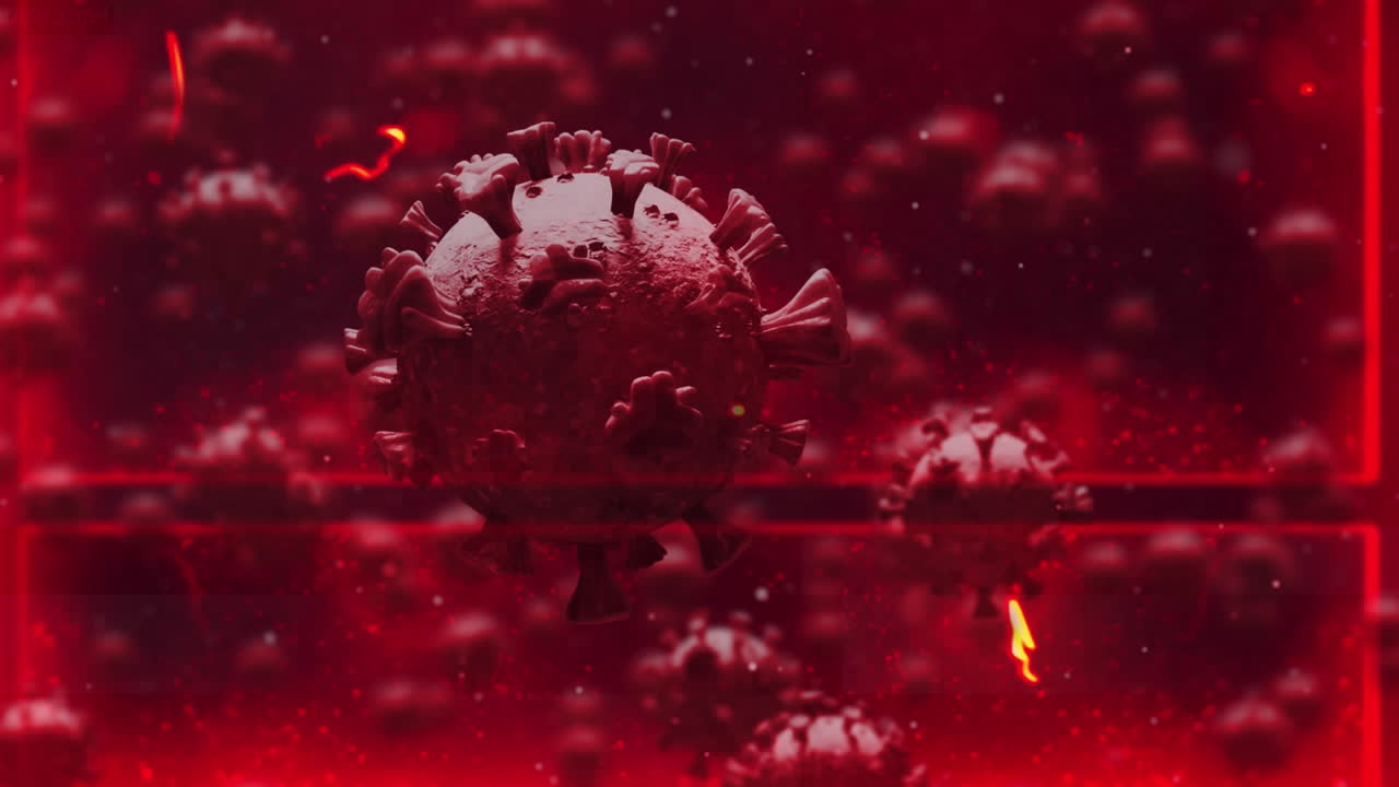 animación de las células rojas covid 19 que se mueven