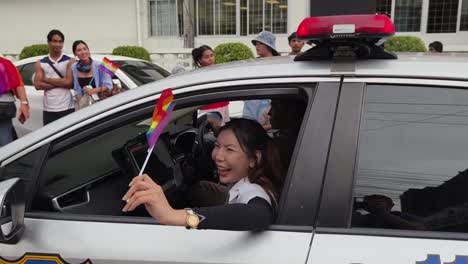 pride parade with police escort in thailand