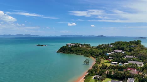 aerial view of luxury villas overlooking phang nga bay, phuket