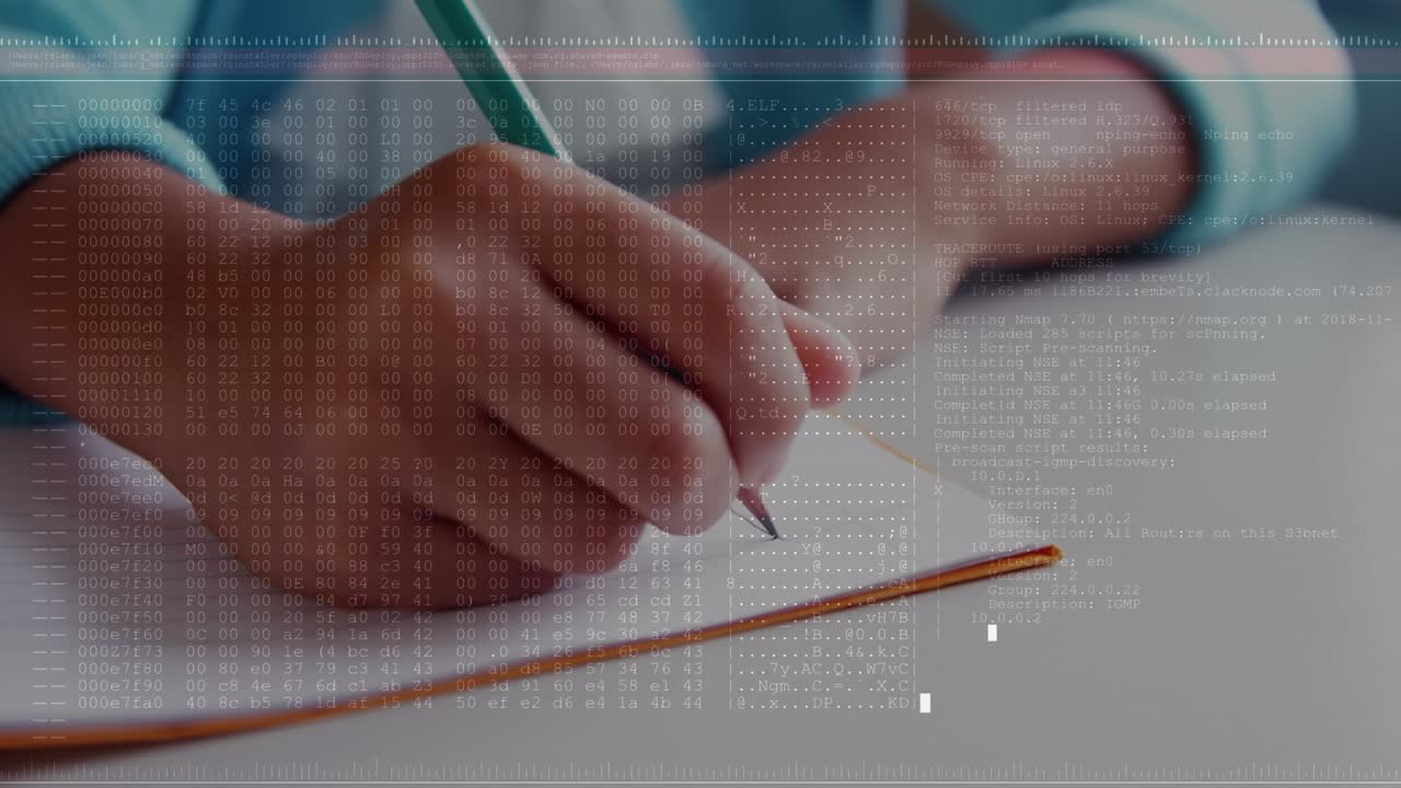 Animation von Symbolen über dem Auge eines kaukasischen Mannes am Strand