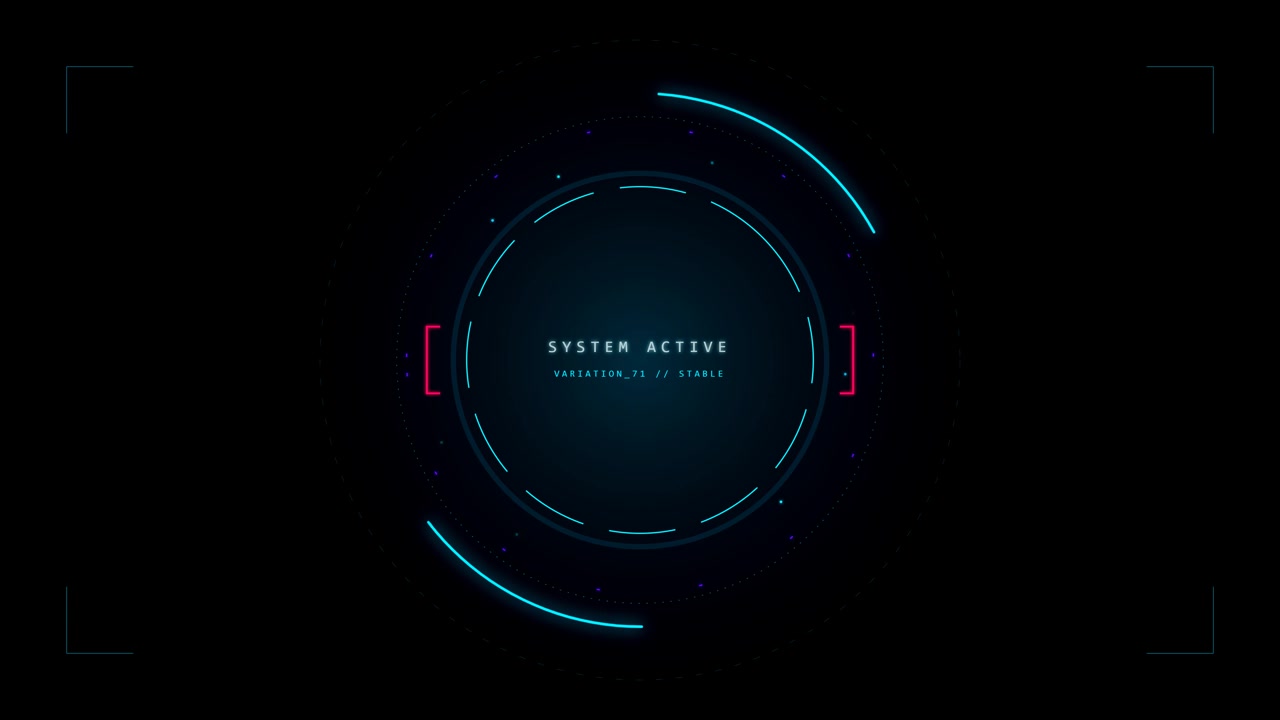 Futuristic Digital HUD Interface with System Active Text
