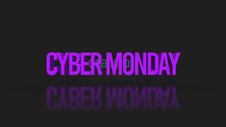 Rolling Cyber Monday text on black gradient 1