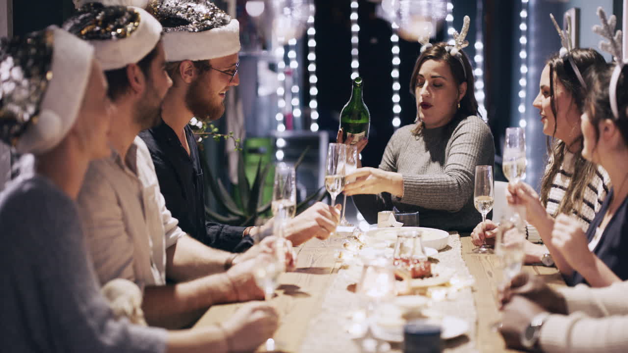 Champagne toast, celebration