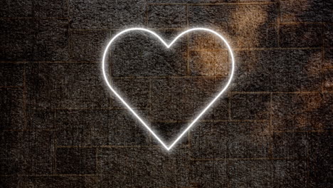 heart neon sign on brick wall 4k