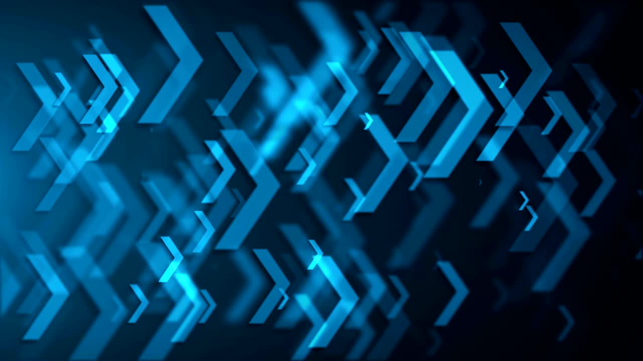Movement of blue arrows. Technology background