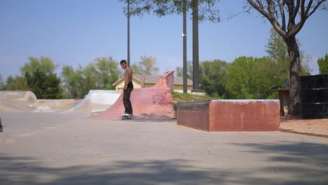 man does a switch crooked grind big flip out