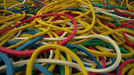 close-up colorful ring shaped rubber bands background.