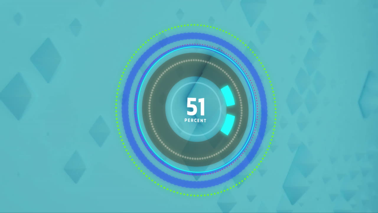 animación del escaneo del alcance y el procesamiento de datos sobre fondo verde