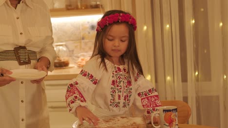 mother and daughter preparing for christmas celebration