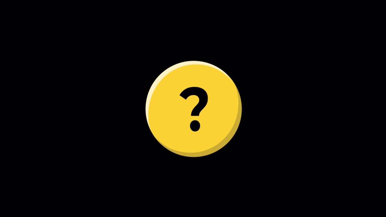 Yellow Question Mark Icon on Black Background