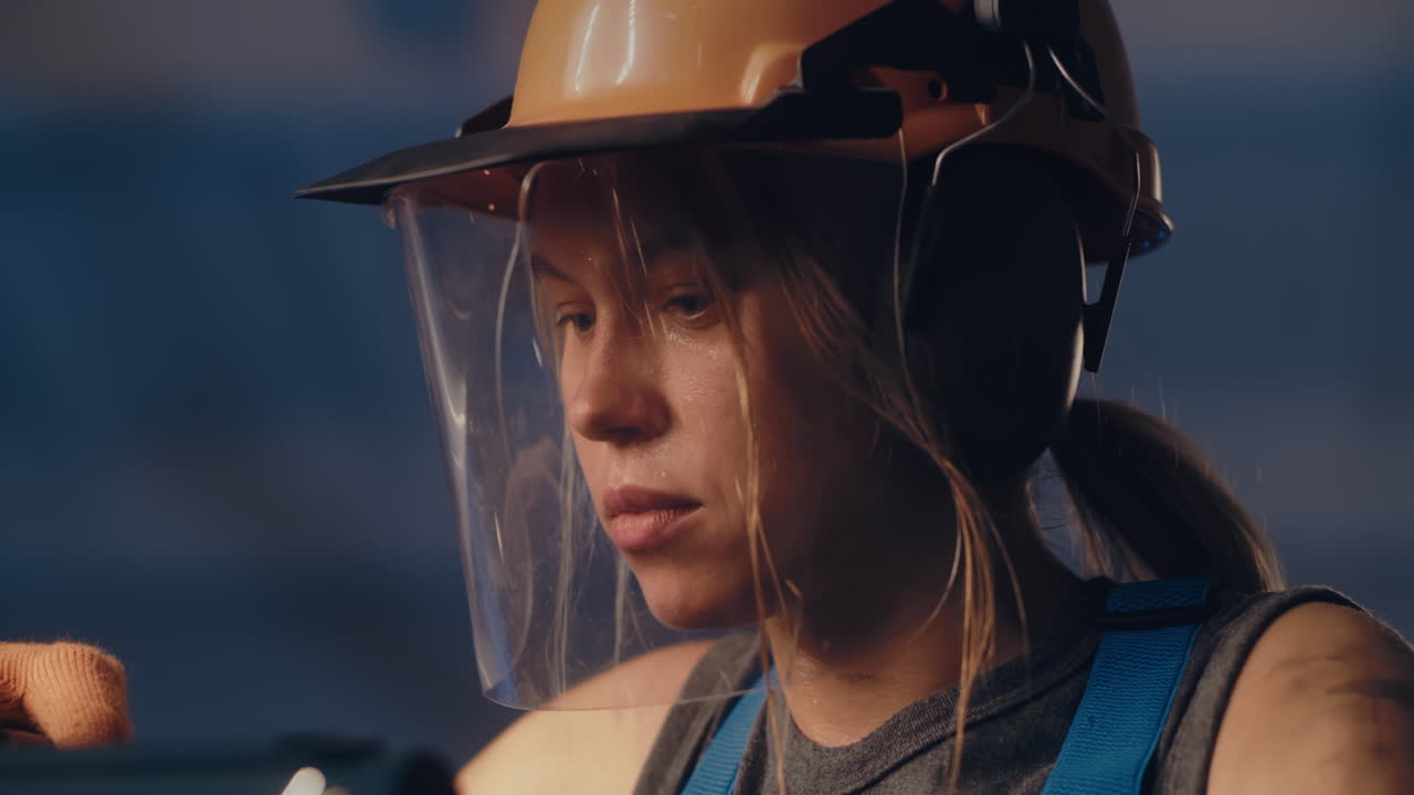 Focused Factory Worker