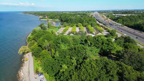 Vista-Aérea-Del-Parque-Charles-Daley-En-Lincoln,-Canadá