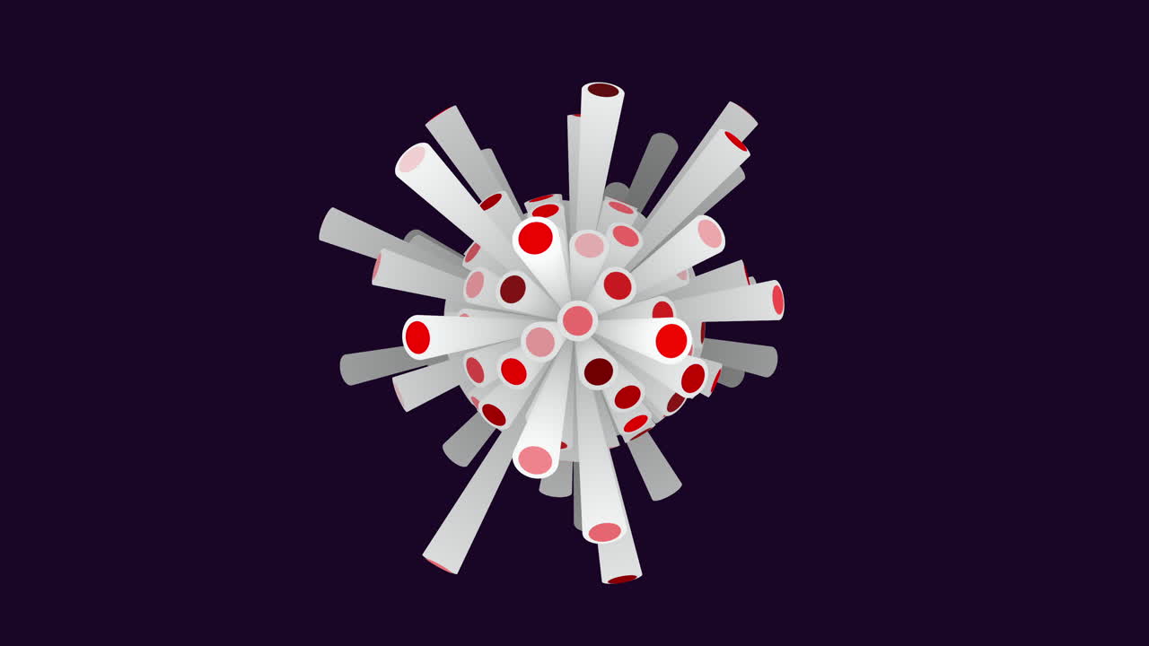 Dynamic circles mesmerizing red and white pattern on dark canvas