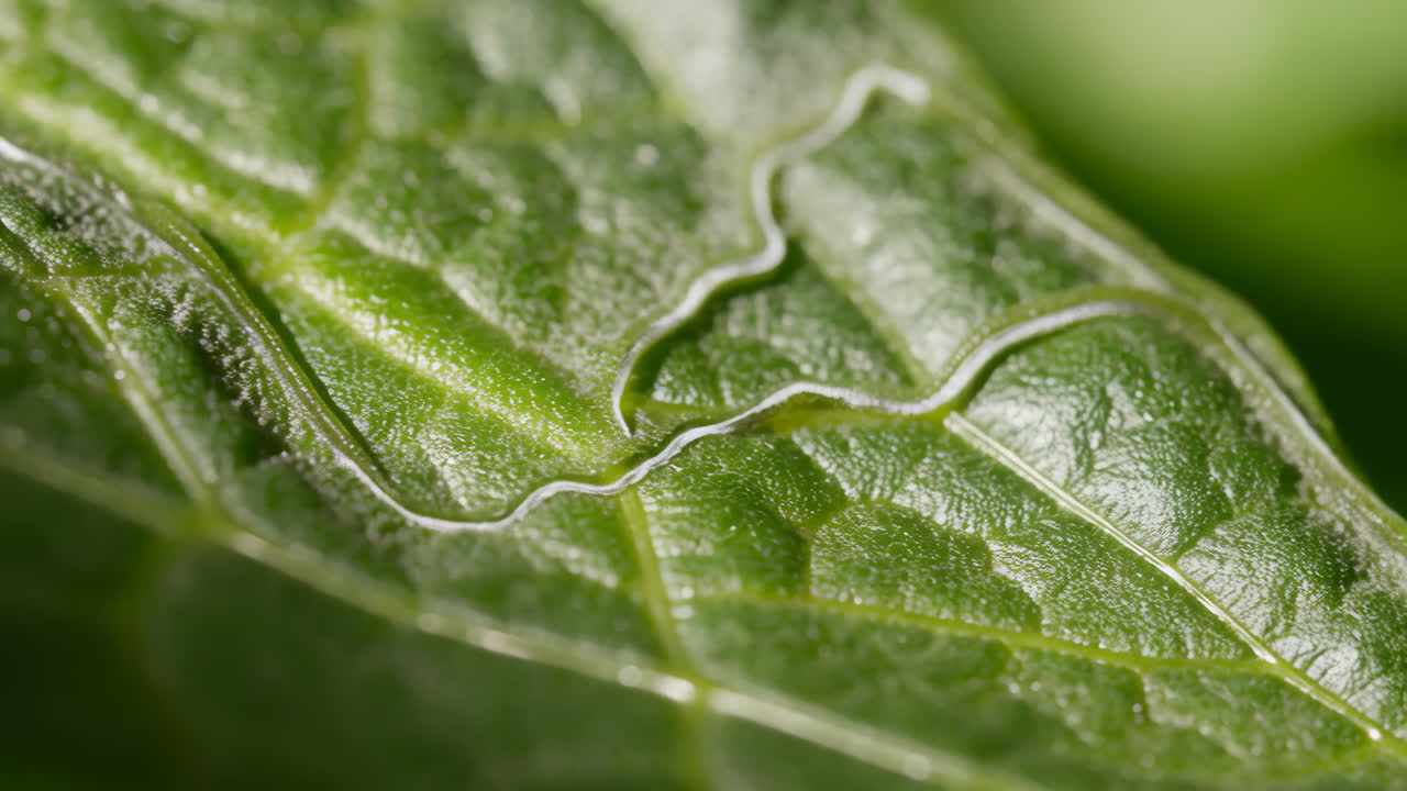 Close-up of a leaf with water droplets
