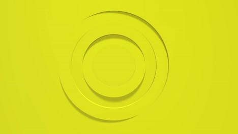 fondo de negocios amarillo con círculos girando en el centro del marco. movimiento de los marcos de las ventanas. animación 3d. hermosa renderización de bucle en 4k