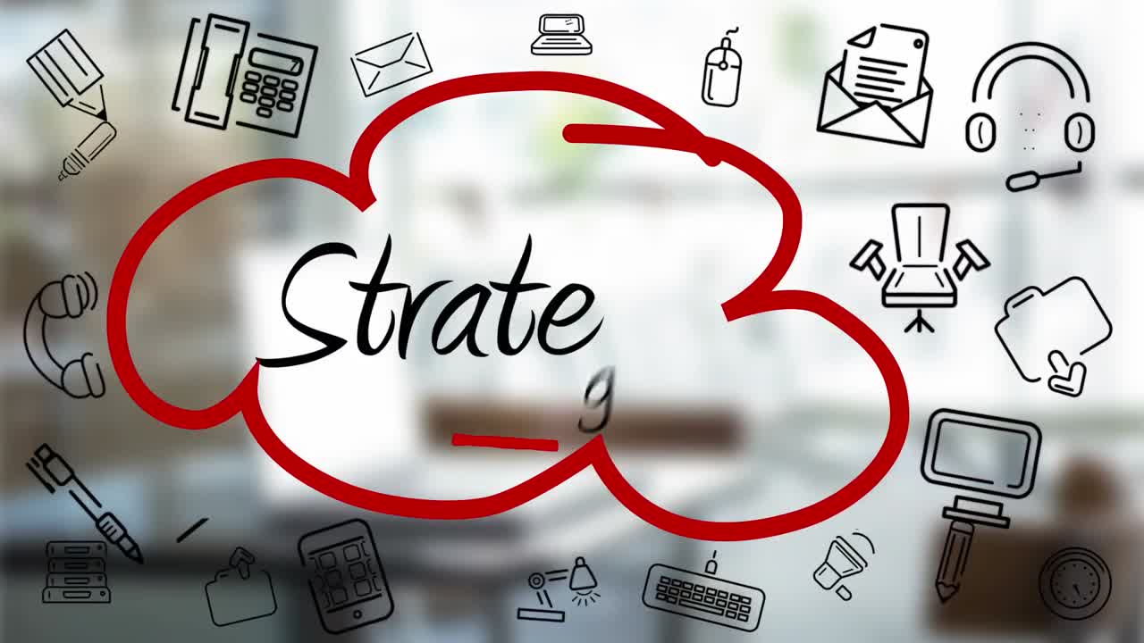 Businessman drawing cloud flow chart