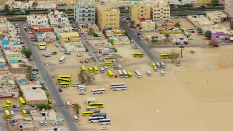 dubai city roof top construction bus station panorama 4k time lapse united arab emirates