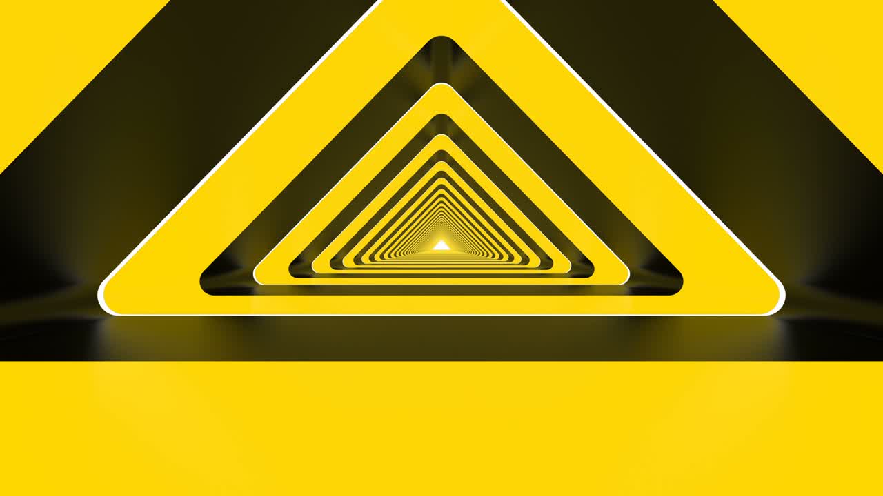 túnel de fondo artístico con bucle de triángulo amarillo