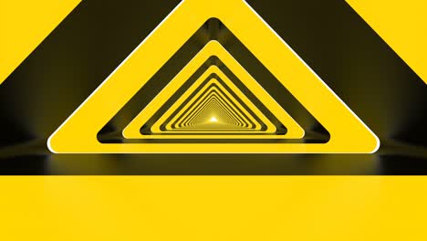 túnel de fondo artístico con bucle de triángulo amarillo