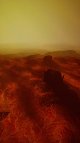 massive rock formation in desert