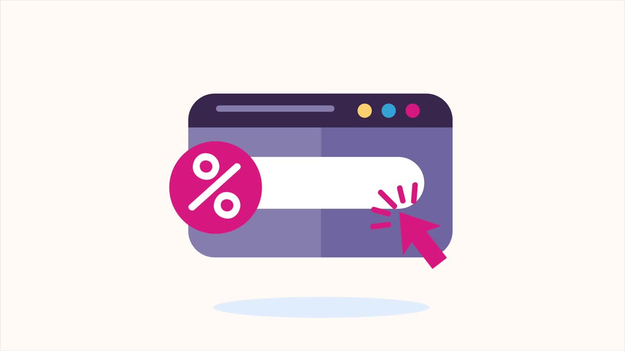 navegador web con porcentaje de descuento y haga clic