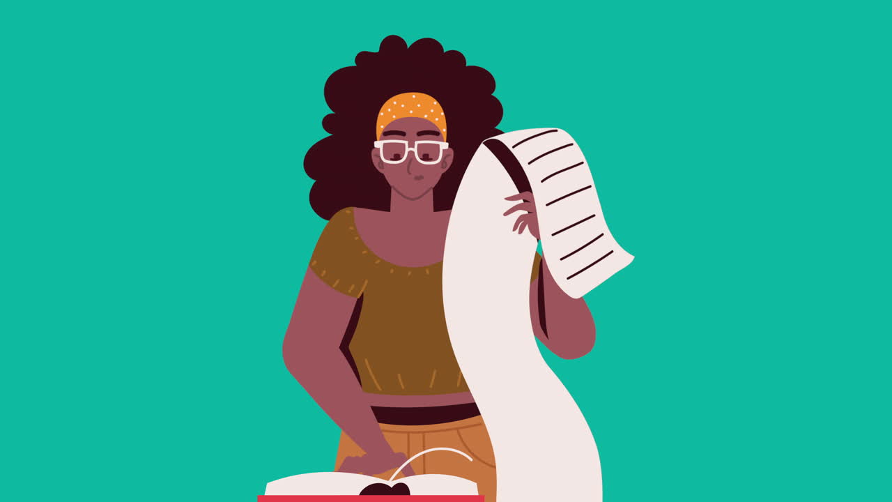 mulher a analisar um recibo ou um documento