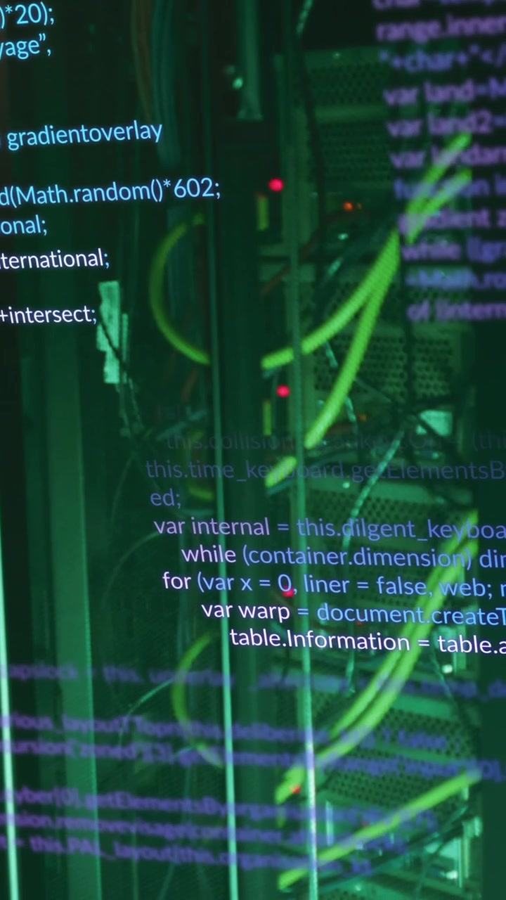 Animation of data processing against computer server room