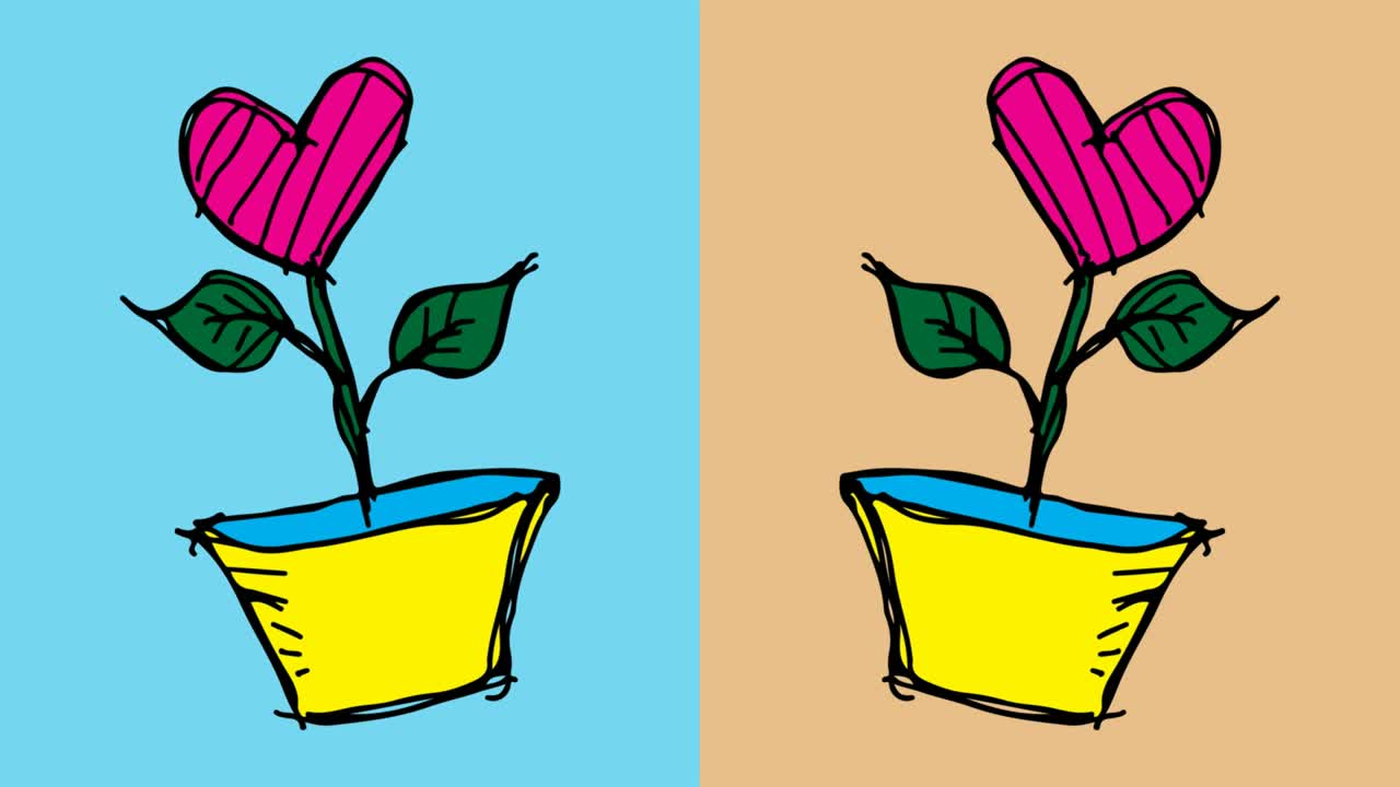 bambini che disegnano pop art sullo sfondo senza cuciture con il tema dell'amore dei fiori