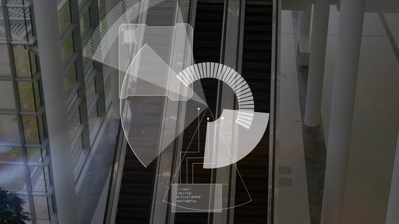 animación de escaneo de alcance sobre diversas personas de negocios en la oficina