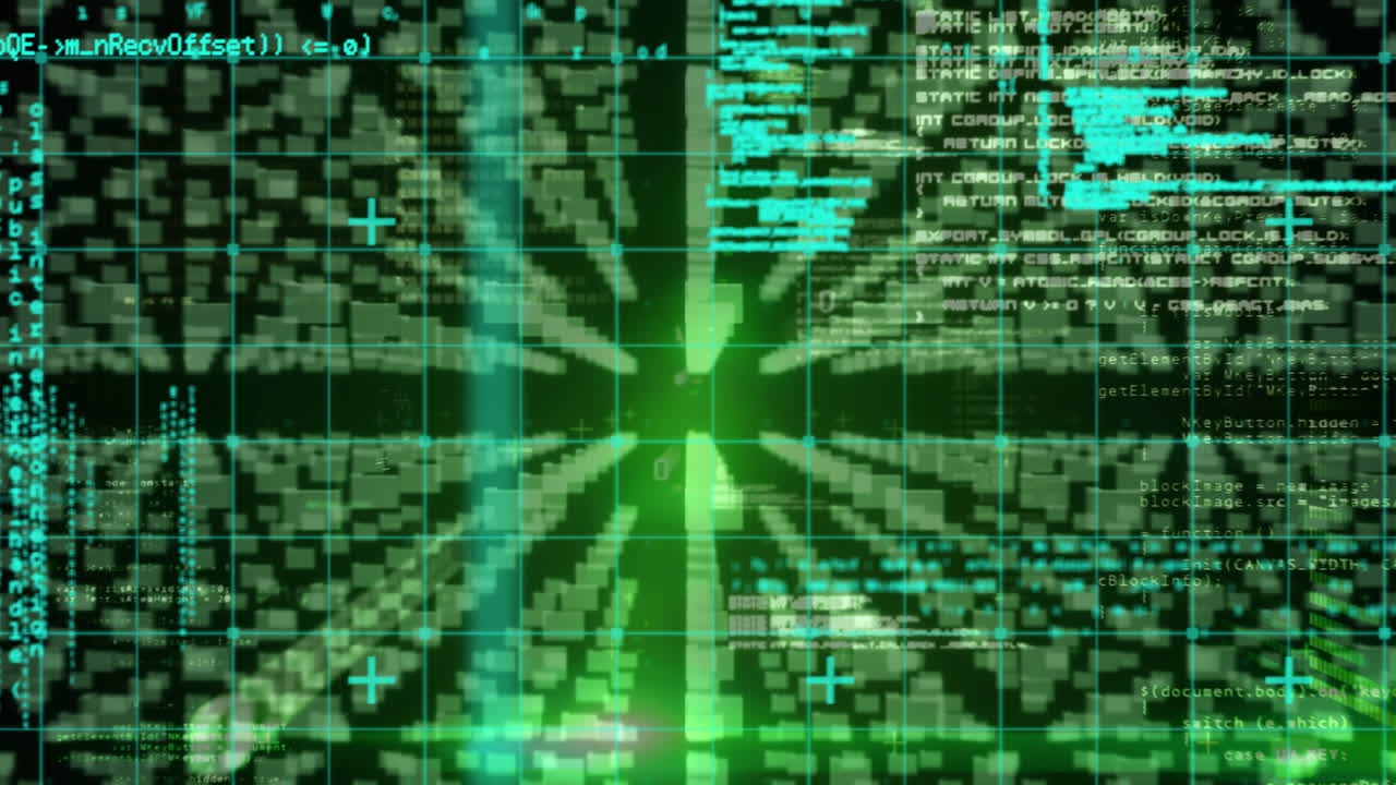 Animation of data processing over padlock