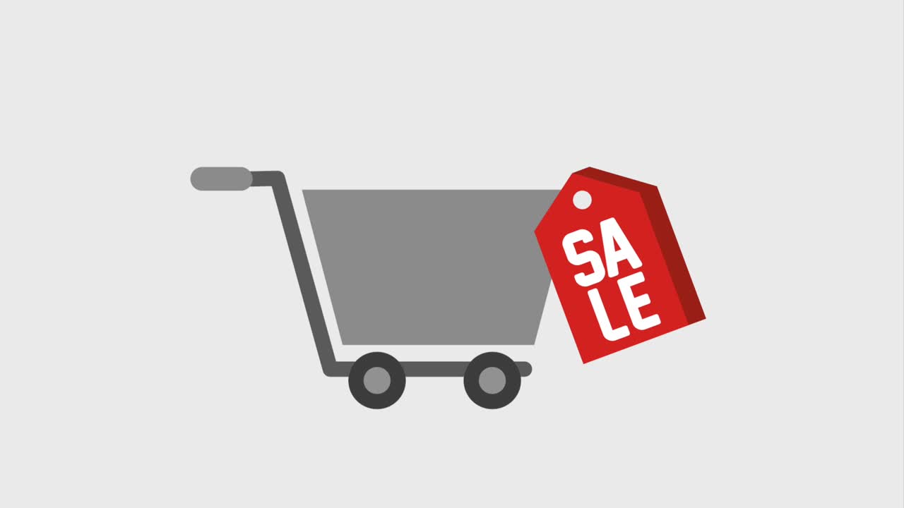 animación de venta de la etiqueta de precio del carrito de compras